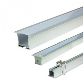 Perfil Embutir de Alumnio P/ Fita Led - 50x35mm - 2 Metros