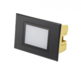 Balizador de Embutir 3W - Branco Quente - Preto